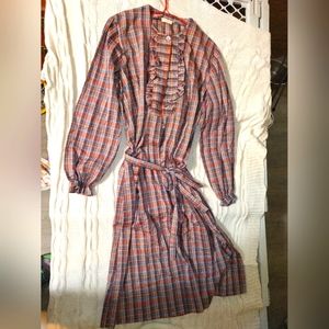 Vintage 100% polyester elastic waist dress